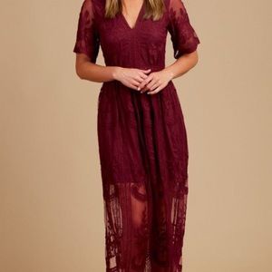 Altar’d State burgundy Marionette Dress